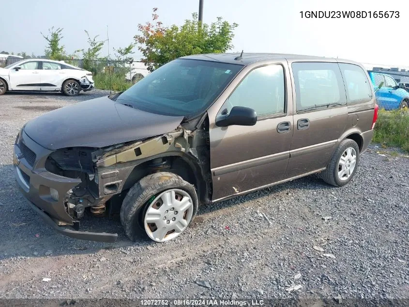 2008 Chevrolet Uplander VIN: 1GNDU23W08D165673 Lot: 12072752