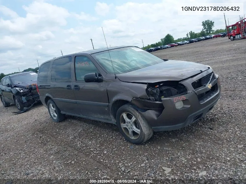 2008 Chevrolet Uplander Ls VIN: 1GNDV23178D206432 Lot: 39280415