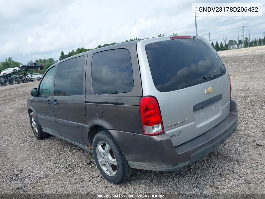 2008 Chevrolet Uplander Ls VIN: 1GNDV23178D206432 Lot: 39280415