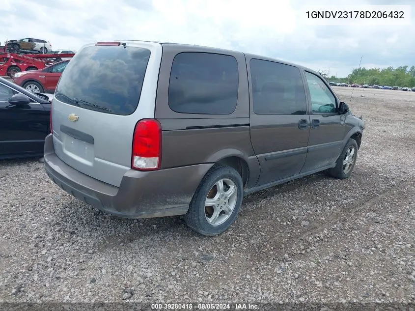 2008 Chevrolet Uplander Ls VIN: 1GNDV23178D206432 Lot: 39280415