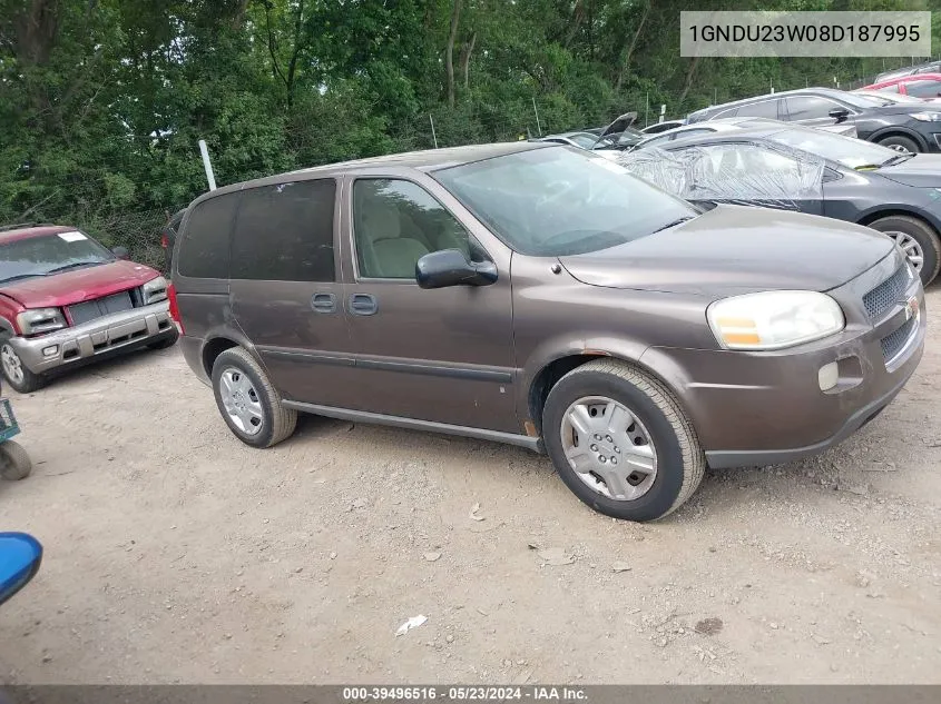 2008 Chevrolet Uplander Ls VIN: 1GNDU23W08D187995 Lot: 39496516