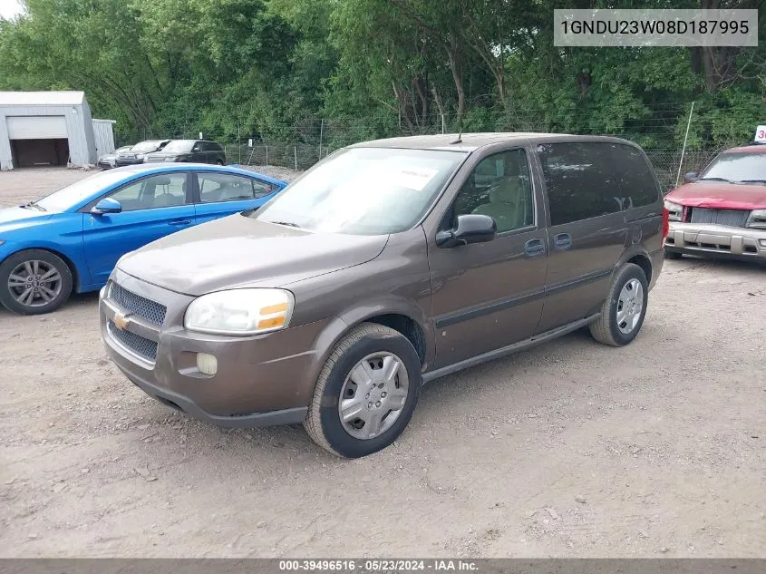 2008 Chevrolet Uplander Ls VIN: 1GNDU23W08D187995 Lot: 39496516