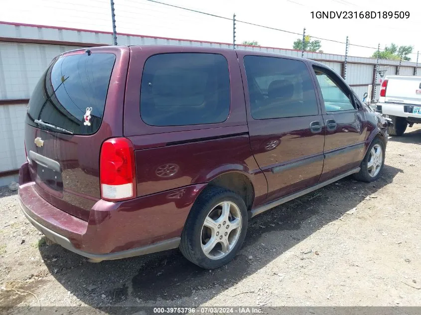 2008 Chevrolet Uplander Ls VIN: 1GNDV23168D189509 Lot: 39753796