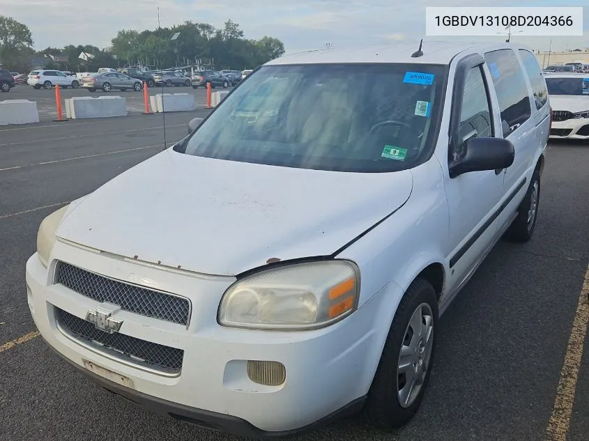 2008 Chevrolet Uplander Cargo VIN: 1GBDV13108D204366 Lot: 40417835