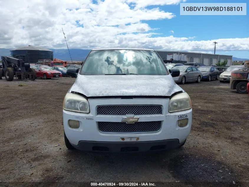 2008 Chevrolet Uplander Cargo VIN: 1GBDV13W98D188101 Lot: 40470924