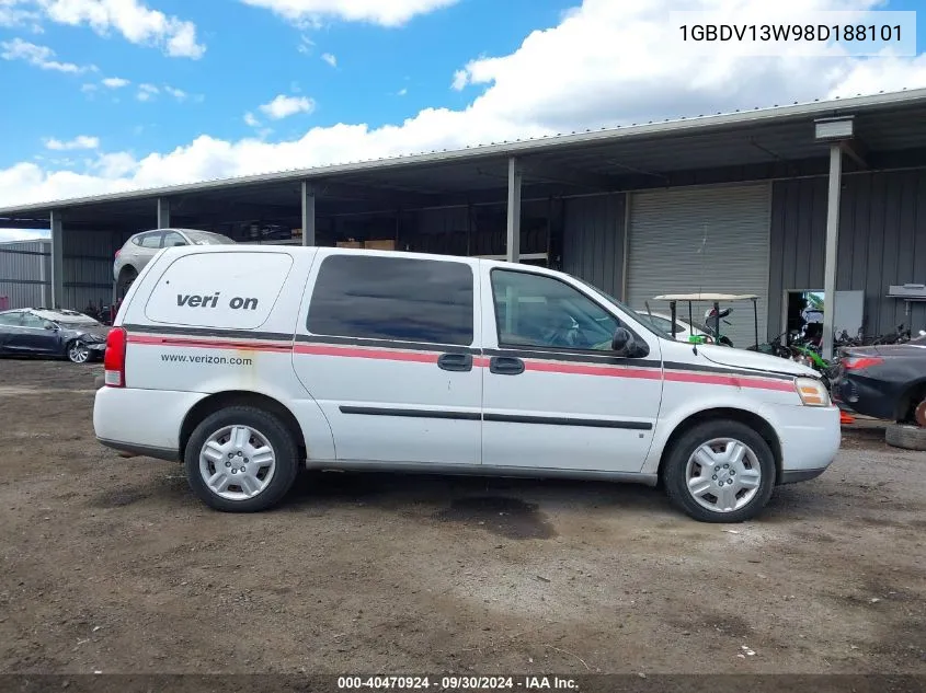 2008 Chevrolet Uplander Cargo VIN: 1GBDV13W98D188101 Lot: 40470924