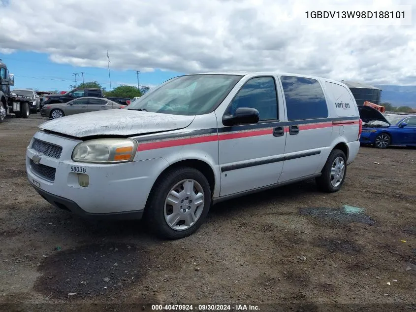 2008 Chevrolet Uplander Cargo VIN: 1GBDV13W98D188101 Lot: 40470924