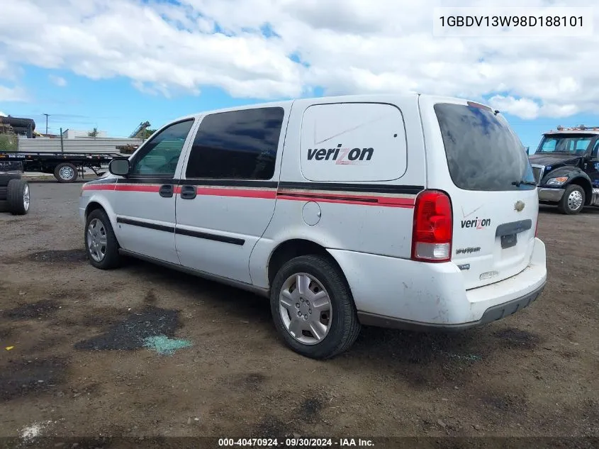 2008 Chevrolet Uplander Cargo VIN: 1GBDV13W98D188101 Lot: 40470924