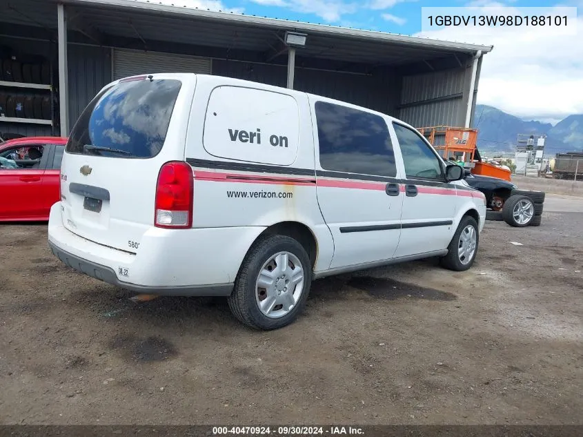 2008 Chevrolet Uplander Cargo VIN: 1GBDV13W98D188101 Lot: 40470924