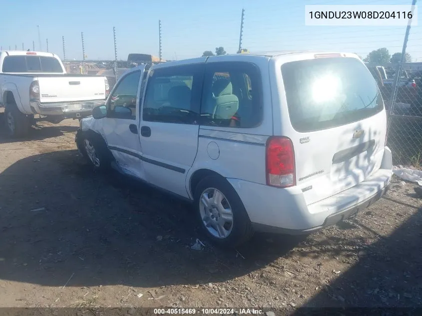 2008 Chevrolet Uplander Ls VIN: 1GNDU23W08D204116 Lot: 40515469