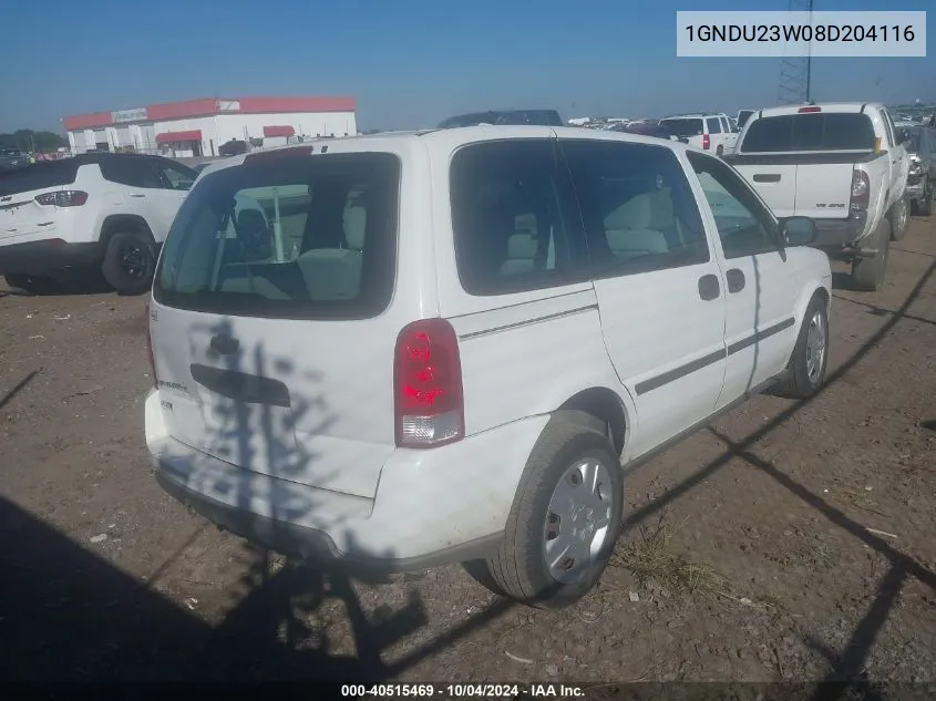 2008 Chevrolet Uplander Ls VIN: 1GNDU23W08D204116 Lot: 40515469