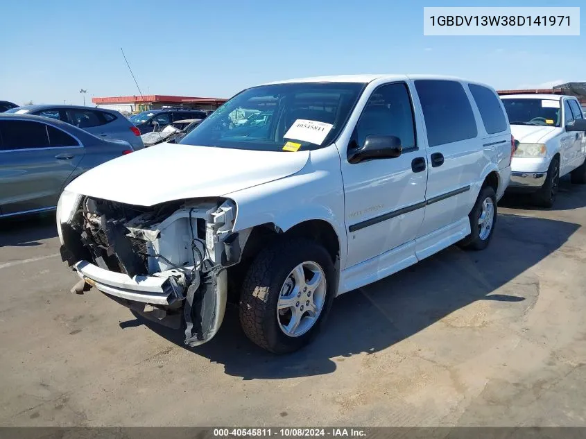 2008 Chevrolet Uplander Ls VIN: 1GBDV13W38D141971 Lot: 40545811