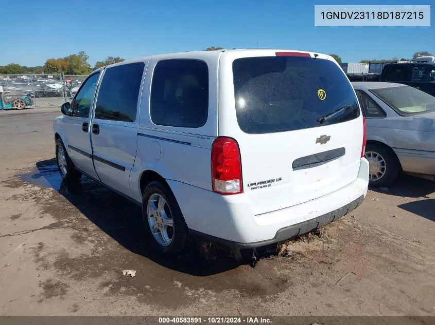 2008 Chevrolet Uplander Ls VIN: 1GNDV23118D187215 Lot: 40583591