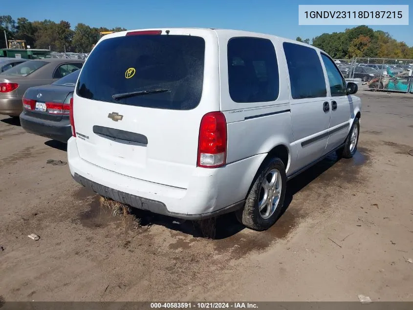 2008 Chevrolet Uplander Ls VIN: 1GNDV23118D187215 Lot: 40583591