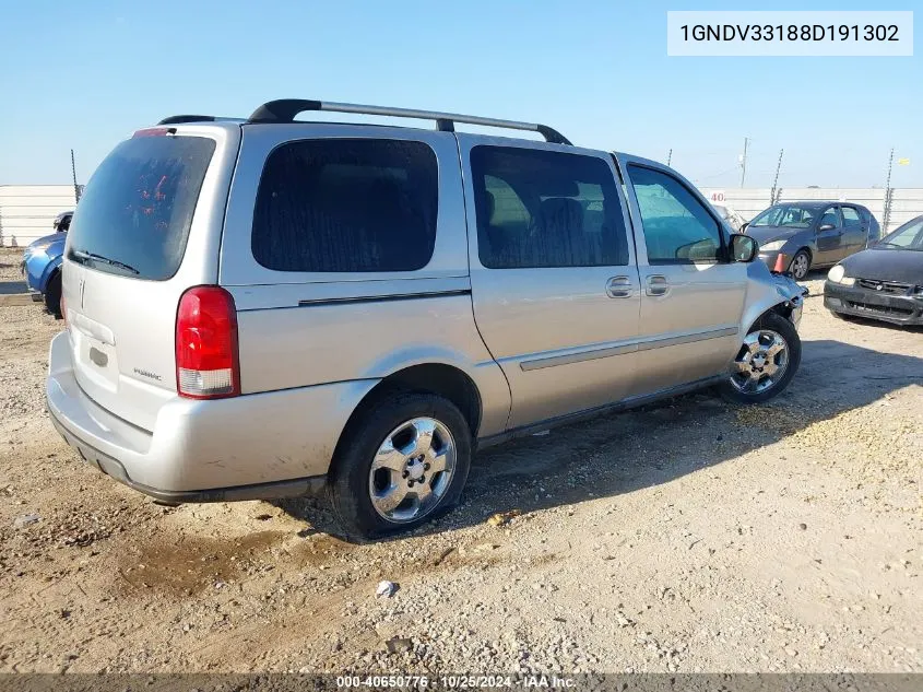 2008 Chevrolet Uplander Lt VIN: 1GNDV33188D191302 Lot: 40650776