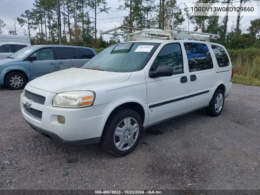 2008 Chevrolet Uplander Cargo VIN: 1GBDV13W08D129860 Lot: 40678823