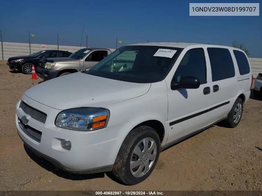 2008 Chevrolet Uplander Ls VIN: 1GNDV23W08D199707 Lot: 40682987