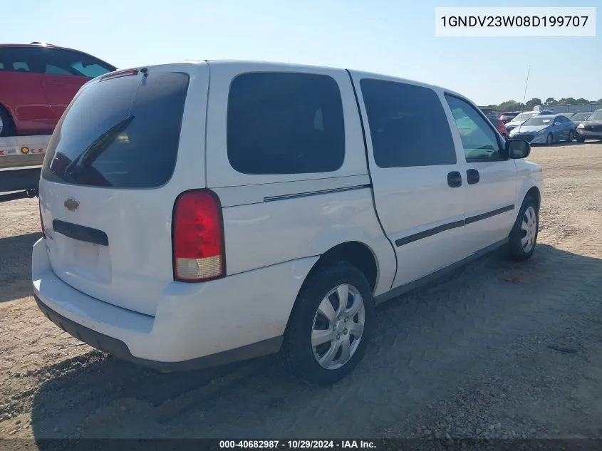 2008 Chevrolet Uplander Ls VIN: 1GNDV23W08D199707 Lot: 40682987