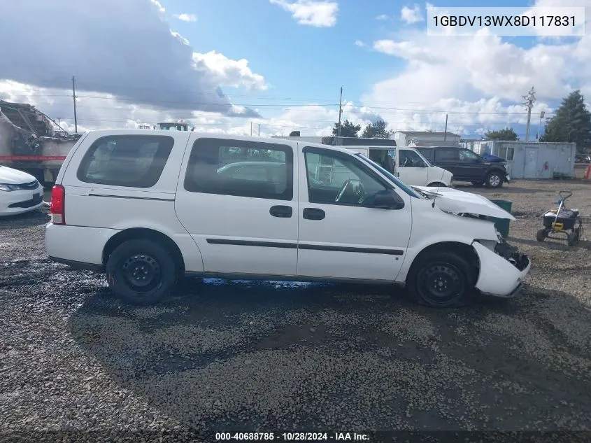 2008 Chevrolet Uplander Cargo VIN: 1GBDV13WX8D117831 Lot: 40688785