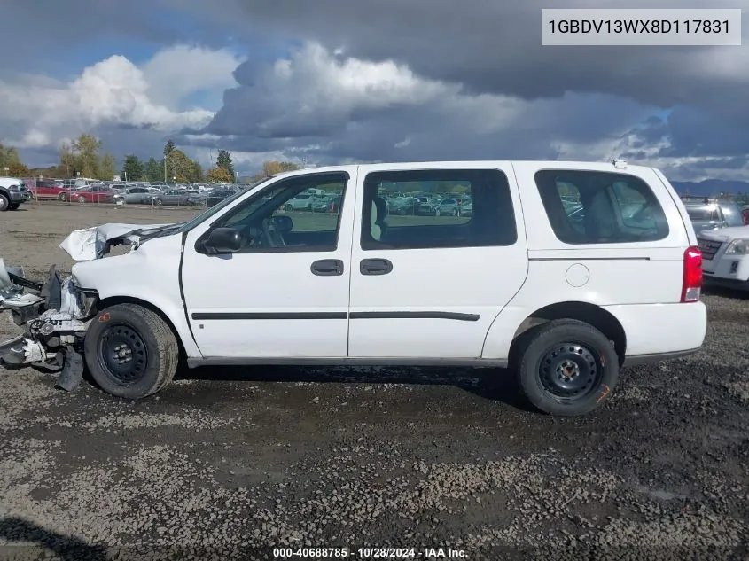 2008 Chevrolet Uplander Cargo VIN: 1GBDV13WX8D117831 Lot: 40688785