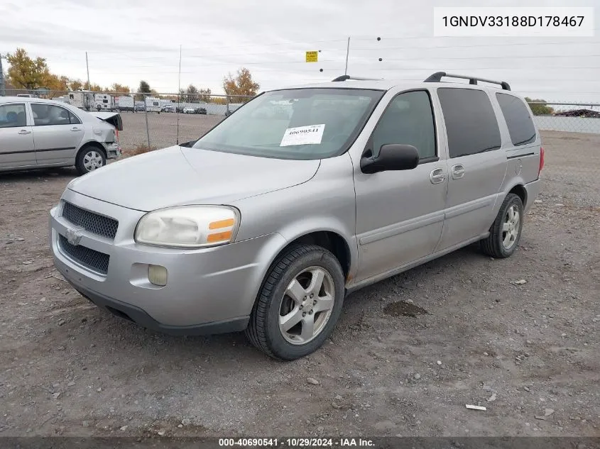 2008 Chevrolet Uplander Lt VIN: 1GNDV33188D178467 Lot: 40690541