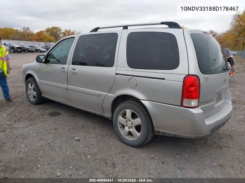 2008 Chevrolet Uplander Lt VIN: 1GNDV33188D178467 Lot: 40690541