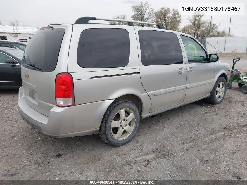 2008 Chevrolet Uplander Lt VIN: 1GNDV33188D178467 Lot: 40690541