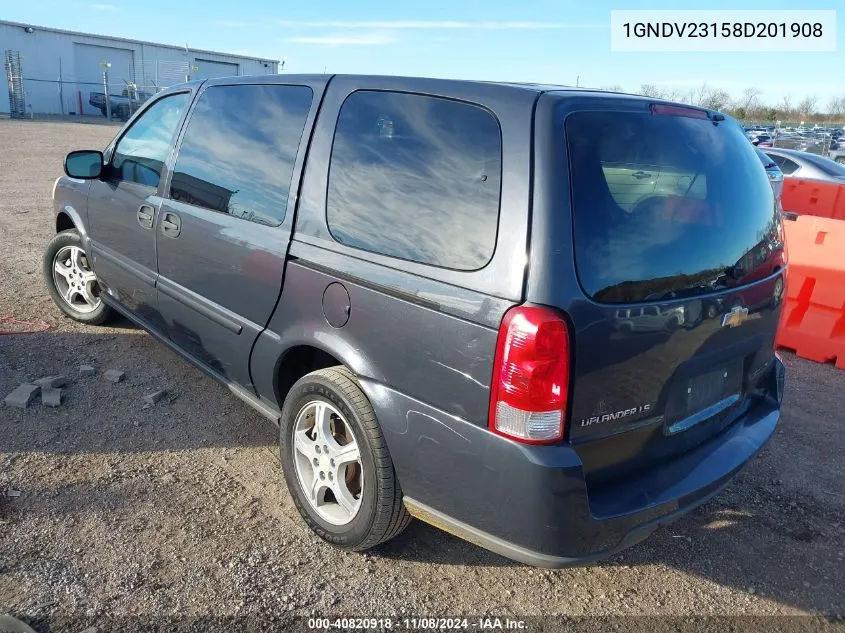 2008 Chevrolet Uplander Ls VIN: 1GNDV23158D201908 Lot: 40820918