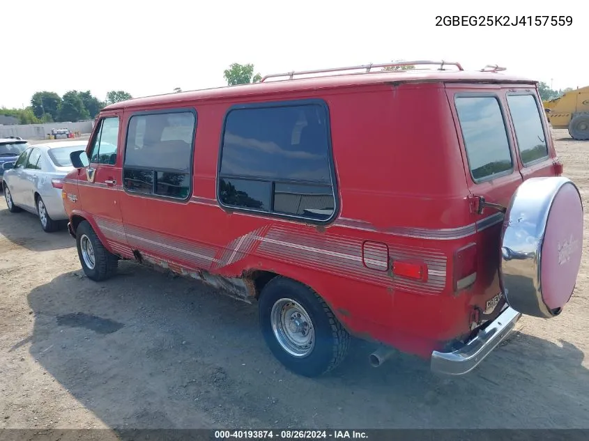 1988 Chevrolet G20 VIN: 2GBEG25K2J4157559 Lot: 40193874