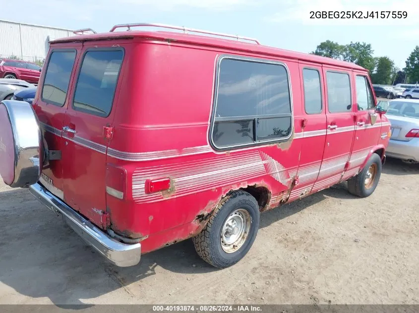 1988 Chevrolet G20 VIN: 2GBEG25K2J4157559 Lot: 40193874