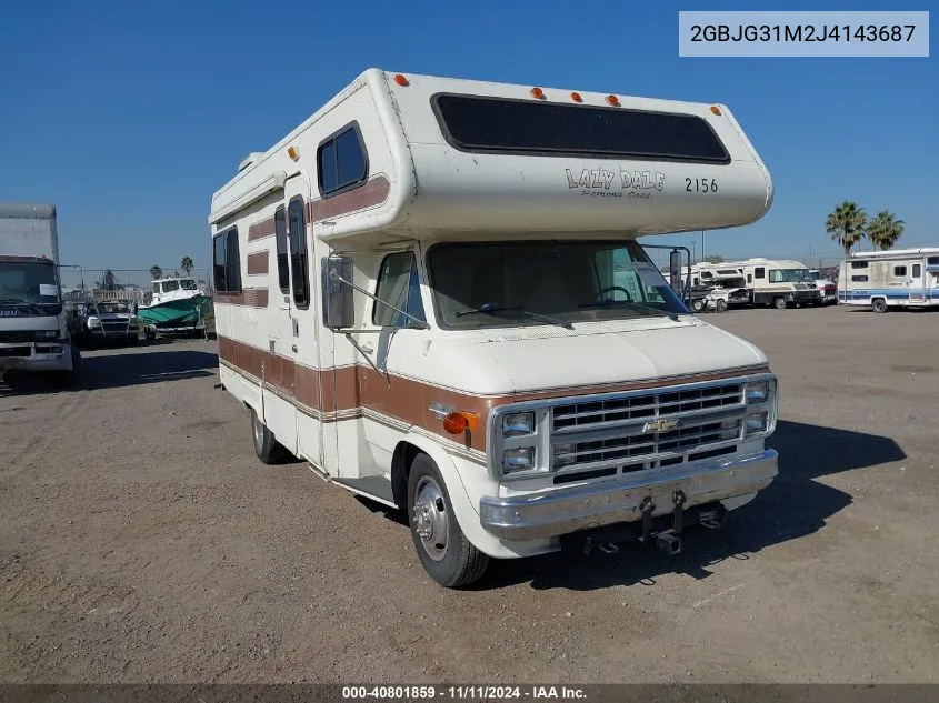 1988 Chevrolet G30 VIN: 2GBJG31M2J4143687 Lot: 40801859