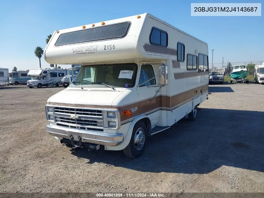 1988 Chevrolet G30 VIN: 2GBJG31M2J4143687 Lot: 40801859