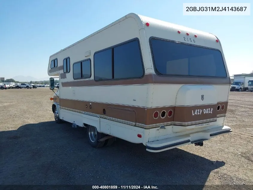 1988 Chevrolet G30 VIN: 2GBJG31M2J4143687 Lot: 40801859