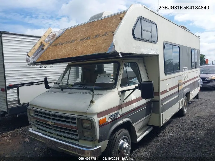 1989 Chevrolet G30 VIN: 2GBJG31K5K4134840 Lot: 40377811