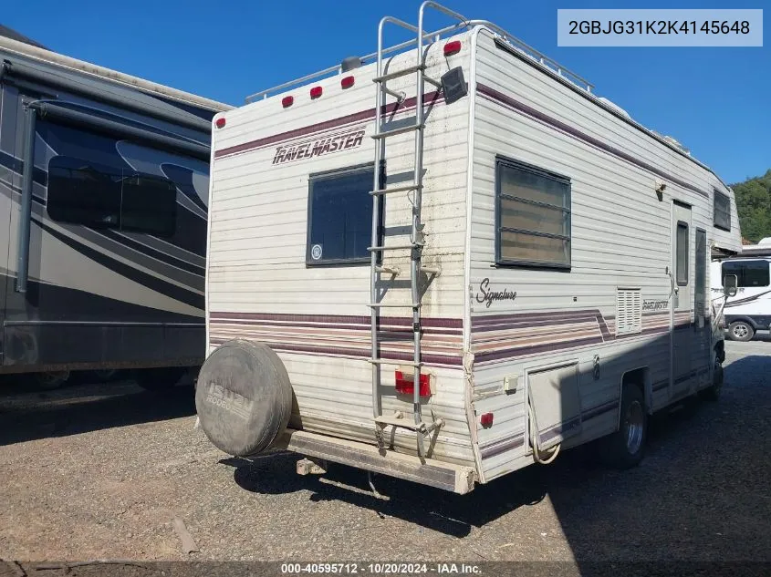 1989 Chevrolet G30 VIN: 2GBJG31K2K4145648 Lot: 40595712