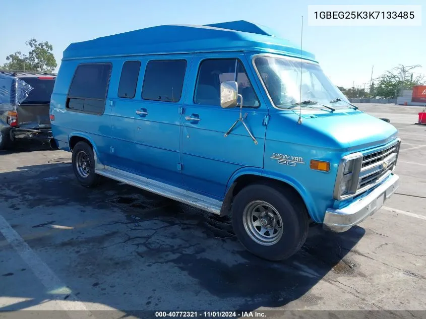 1989 Chevrolet G20 VIN: 1GBEG25K3K7133485 Lot: 40772321