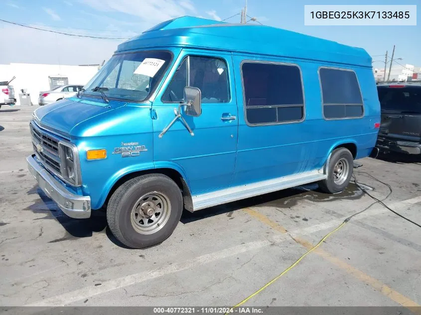 1989 Chevrolet G20 VIN: 1GBEG25K3K7133485 Lot: 40772321