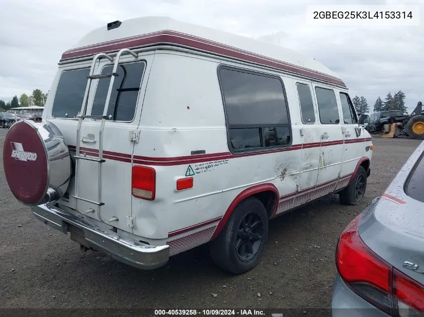 1990 Chevrolet G20 VIN: 2GBEG25K3L4153314 Lot: 40539258