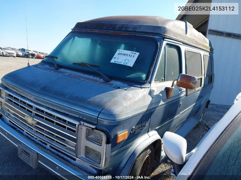 1990 Chevrolet G20 VIN: 2GBEG25K2L4153112 Lot: 40589313