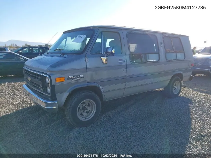 1991 Chevrolet G20 VIN: 2GBEG25K0M4127786 Lot: 40471876