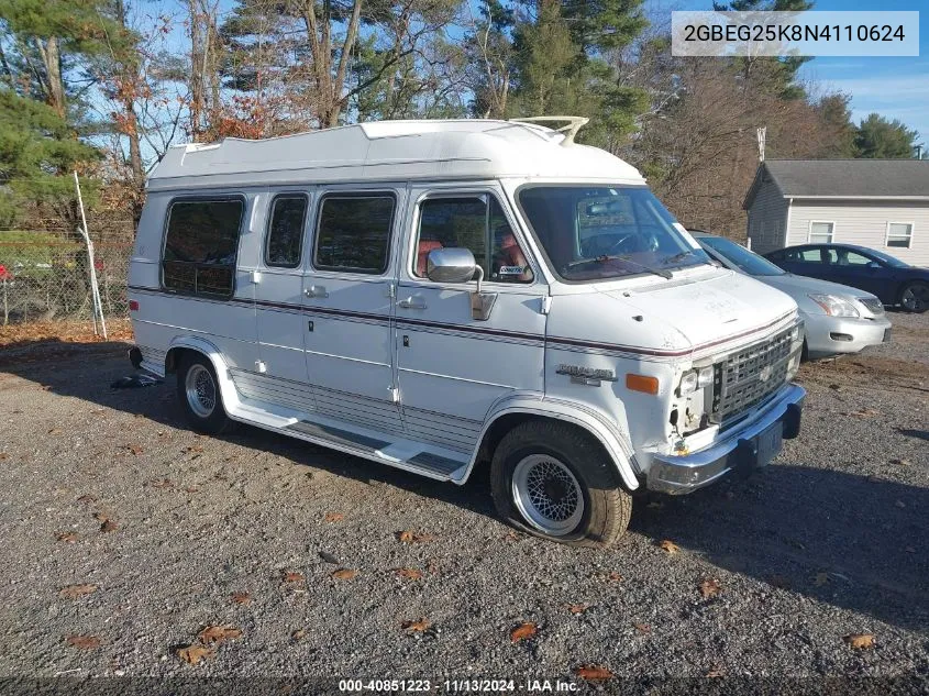 1992 Chevrolet G20 VIN: 2GBEG25K8N4110624 Lot: 40851223