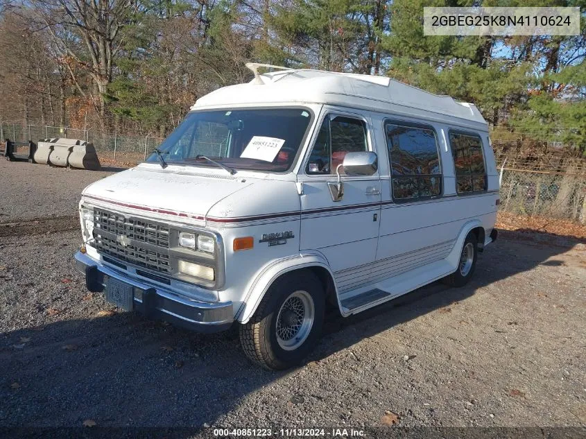 1992 Chevrolet G20 VIN: 2GBEG25K8N4110624 Lot: 40851223