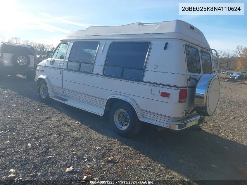 1992 Chevrolet G20 VIN: 2GBEG25K8N4110624 Lot: 40851223