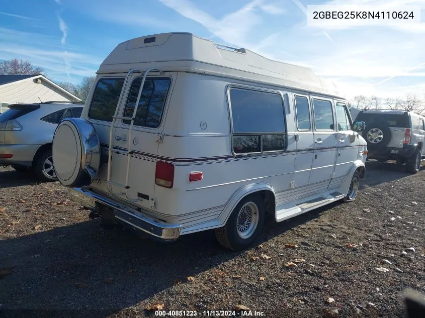 1992 Chevrolet G20 VIN: 2GBEG25K8N4110624 Lot: 40851223