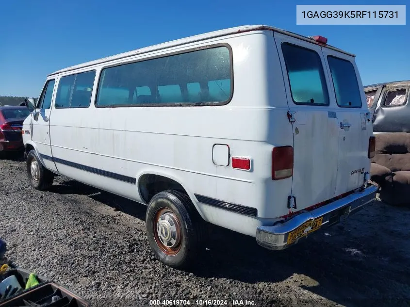 1994 Chevrolet G30 VIN: 1GAGG39K5RF115731 Lot: 40619704