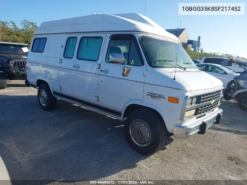 1995 Chevrolet G30 VIN: 1GBGG35K8SF217452 Lot: 40495072