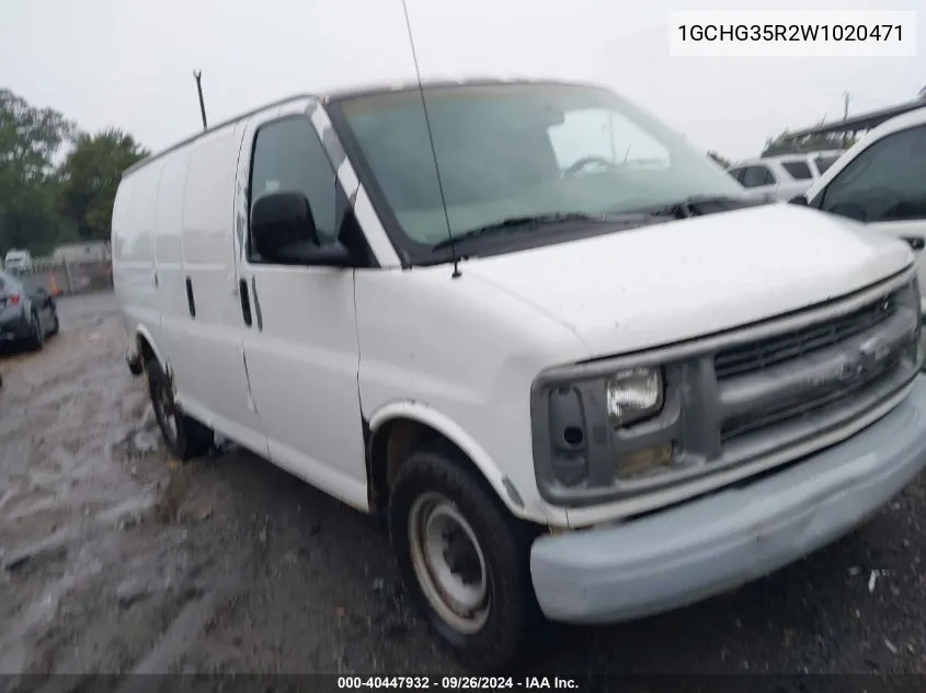 1998 Chevrolet Chevy Van G3500 VIN: 1GCHG35R2W1020471 Lot: 40447932