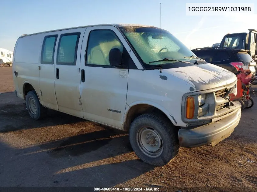 1998 Chevrolet Chevy Van G2500 VIN: 1GCGG25R9W1031988 Lot: 40609410