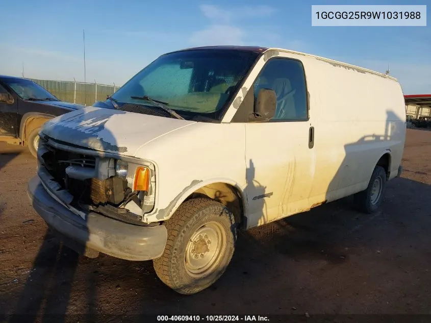 1998 Chevrolet Chevy Van G2500 VIN: 1GCGG25R9W1031988 Lot: 40609410