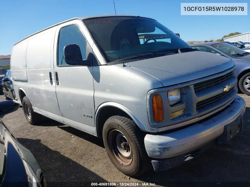 1998 Chevrolet Chevy Van G1500 VIN: 1GCFG15R5W1028978 Lot: 40691806